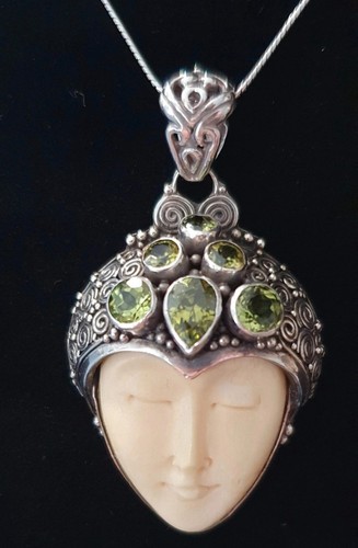 Balinese moon goddess pendant - moon,