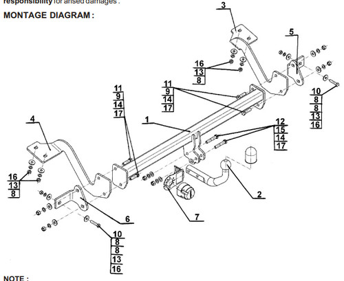 Swan neck tow bar for - neck,