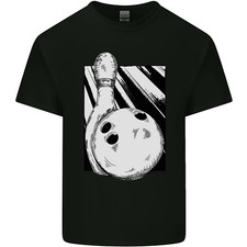 Ten Pin Bowling Ball and Pin Mens Light Cotton T-Shirt