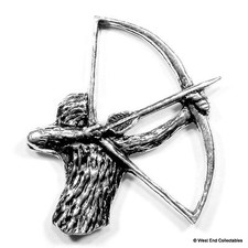 Archery bowman pewter pin - archery,