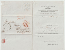 1848 RED OVAL PAID ONE PENNY WEST BROMWICH UPP LETTER TO ALLEN GROCER SLEAFORD