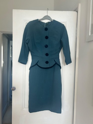 Vintage teal wiggle - vintage, wool