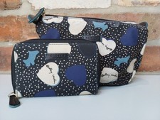 Radley Hearts Oilskin Cosmetic Pouch Make up Bag and Purse Duo