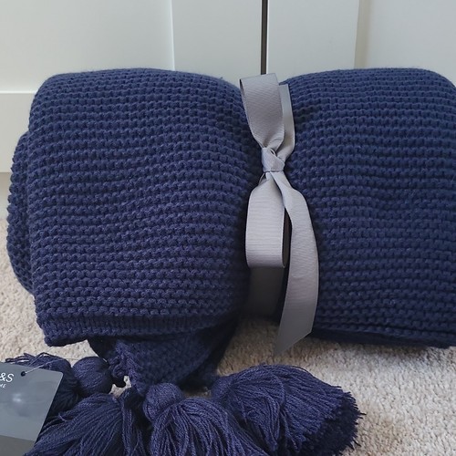 Home navy knitted sofa - navy,