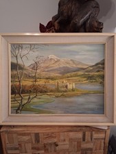Lovely Original Scottish Oil Painting Kilchurn Castle Argyllshire Scotland