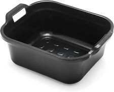 Addis 517936 Large Rectangular 10 Litre Washing Up Bowl with Handles, Black, 39