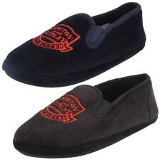 Mens Coronation st Black or Navy textile slip on slippers newton and ridley