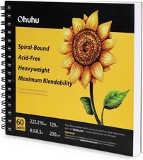 Ohuhu Sketchbook for Alcohol Markers - 200GSM Heavyweight Acid-Free Paper, 120 