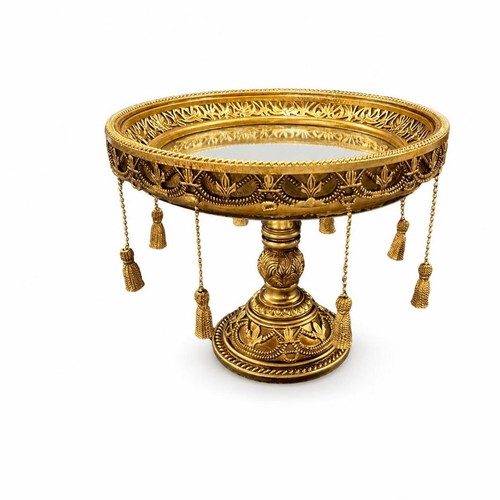 Mirrored tray with pedestal - mirrored,