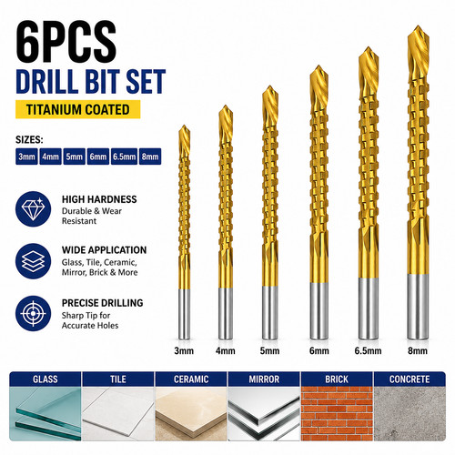6pcs titanium coated - 6pcs,