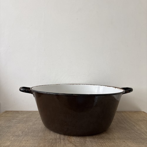 Vintage large enamel bowl - vintage,
