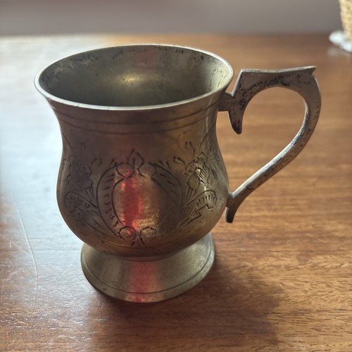 Vintage engraved brass small - vintage,