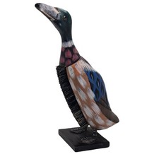Vintage Shoe Brush in Duck Form Free Standing Made in England All Hair Bristle