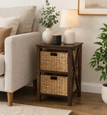 Side Table 2 Tier Wood Frame