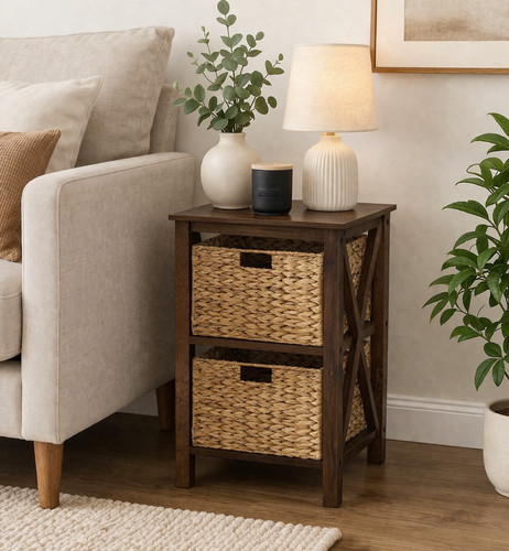 Side table tier wood - side, frame