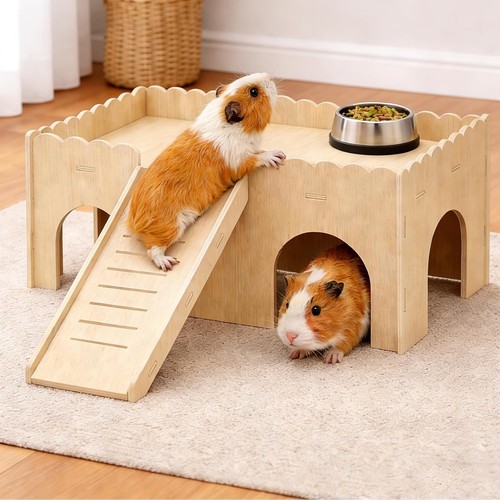 Large wooden guinea pig house - wooden,