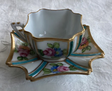 Limoges France Peint Main miniature cup and saucer