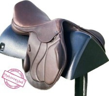 English Jumping Close Contact Leather Horse Saddle (Black size 15-18" inch