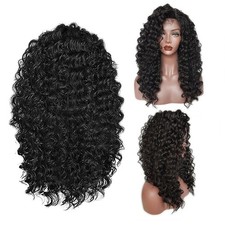 Synthetic Black Lace Front Curly Wig Heat Resistant Short Bob Wig for Women