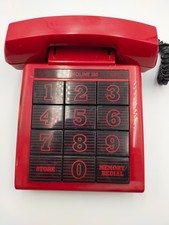 Vintage Red Large Push Button Phone Collector or Prop