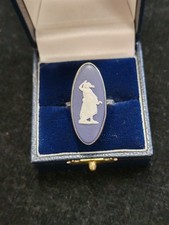 Pure Quality Vintage Josiah Wedgwood & Sons Ltd Dark Blue Jasper Ware Ring Sz O