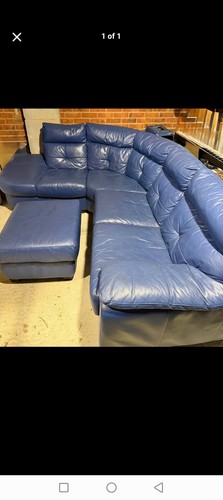 Blue leather seater corner - 5,