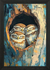 Pygmy Owls Trio Framed Wall