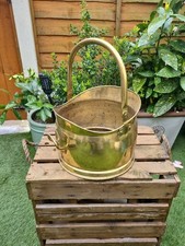 Vintage Brass Coal Scuttle/Log