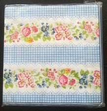 4 Paper Napkins Blue Flowers