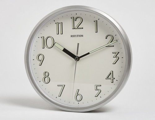 Rhythm silver wall clock - silver,