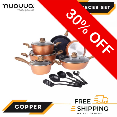 Piece non stick copper - 15-piece, non-stick