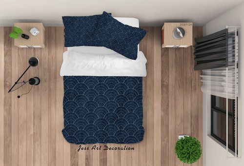 Sashiko indigo traditional - 3d,
