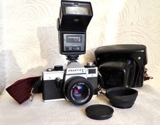 Vintage PRAKTICA LB 35mm film SLR camera kit with lens and extras