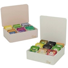 Tea Storage 6 Slot Wooden Box