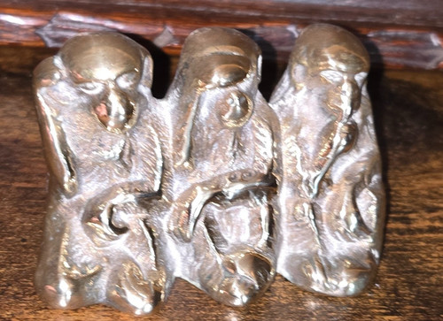 Vintage brass three wise - three,