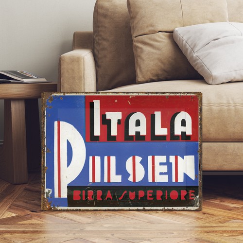 Vintage style italian birra - italian,
