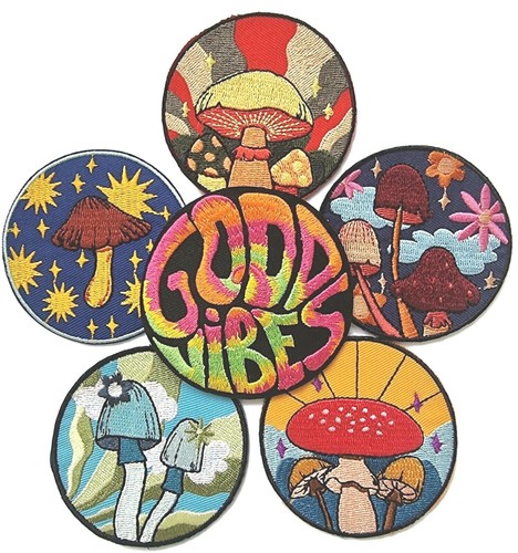 Embroidered patch mushroom - embroidered,