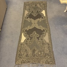 Ladies Winter Weight Grey Paisley Beaded Shawl/Scarf