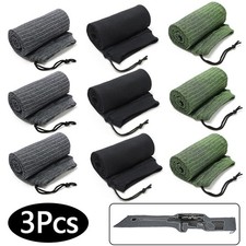 3 Pcs Gun Sock Covers Silicone Treated Up To 54" Rifle Protection Sleeve Green