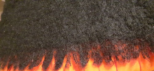 Vintage black fringed mohair - black,