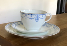Antique Anchor China Bridgwood Fine Earthenware Blue and White Trio Set