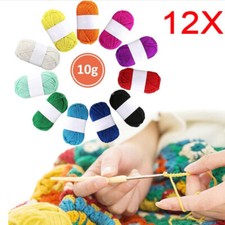 12X Mixed Yarn Wool Job Lot Knitting Crochet Squares Pompom Crafts Toys Bundles