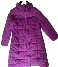 New COTTON TRADERS FLEECE LINED QUILTED COAT SIZE 16 Detachable Hood BILBERRY