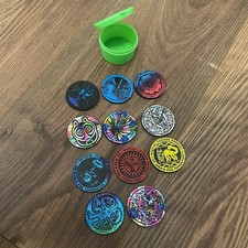 11 Pog Slammers Including One Rare Miss Print & Green Pot