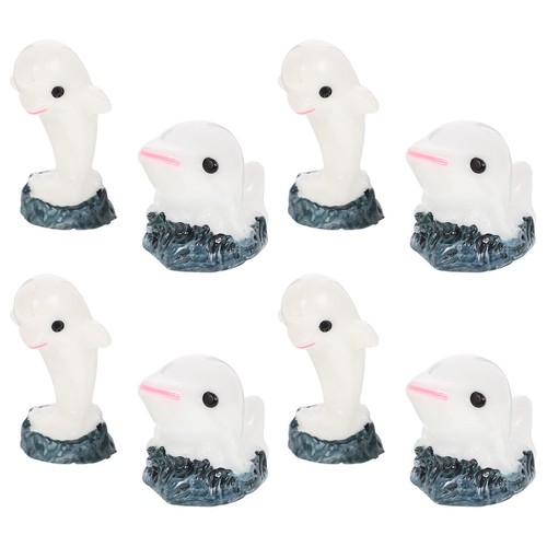 8pcs resin dolphin statues - resin,