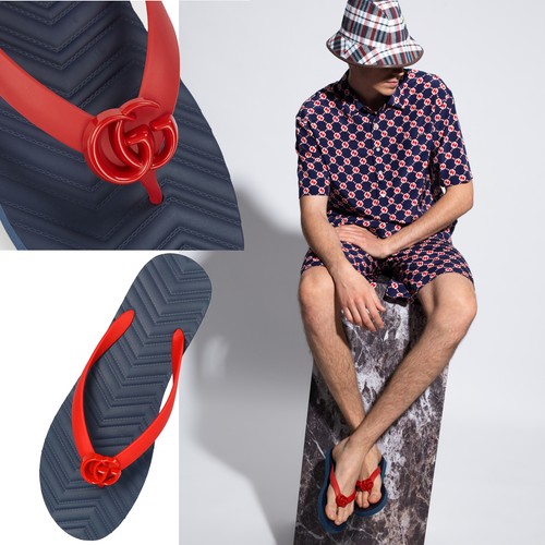 Gucci shoes mens chevron thong - shoes,