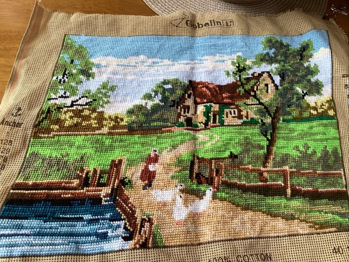 Completed tapestry needlepoint - completed,