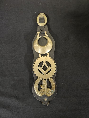 Vintage horse brass - brass, masonic