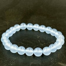 6mm Aquamarine Bead Bracelet -