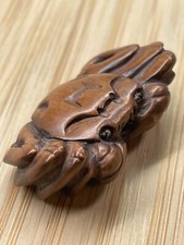 Crab Hand-Carved Boxwood Ojime